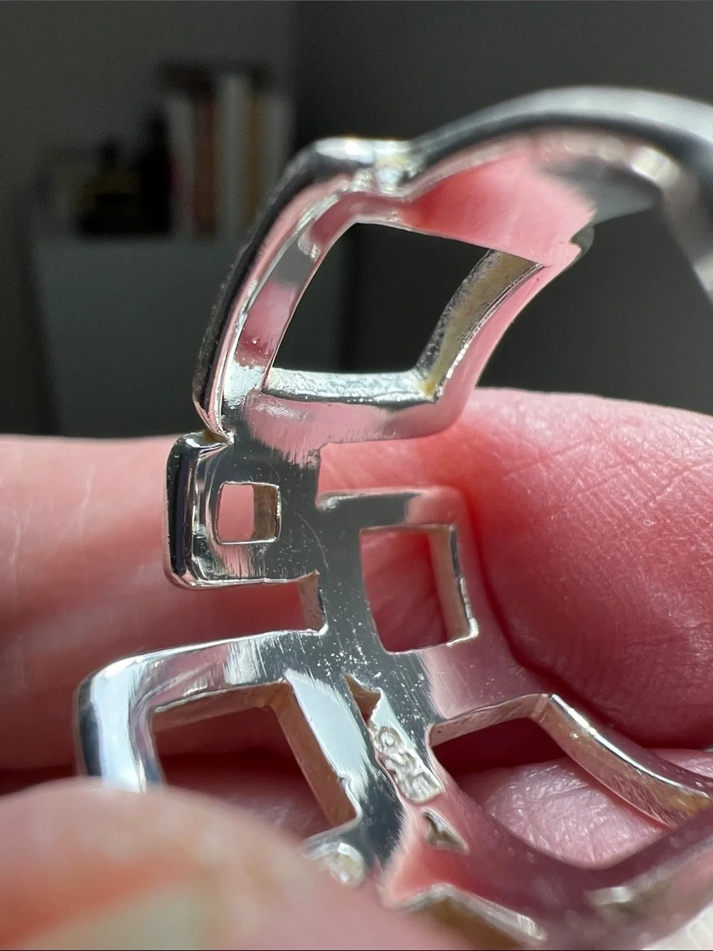 Sterling Silver Geometric Open-Square Ring - 925 Sterling Silver- Heirloom